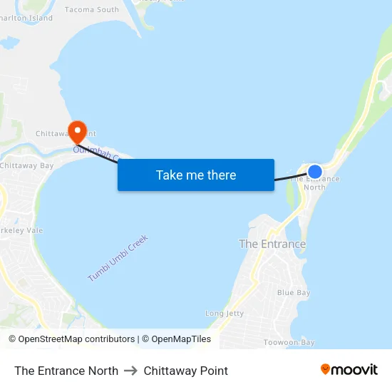 The Entrance North to Chittaway Point map