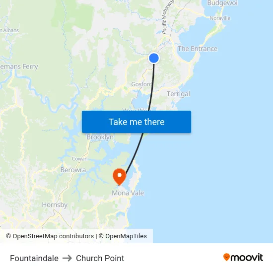Fountaindale to Church Point map