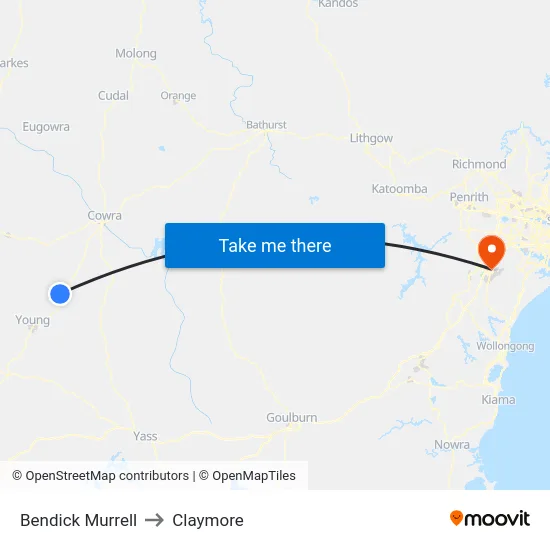 Bendick Murrell to Claymore map