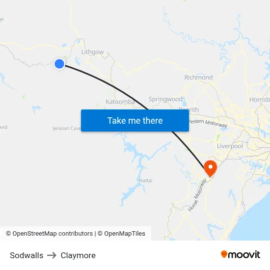 Sodwalls to Claymore map