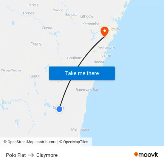 Polo Flat to Claymore map