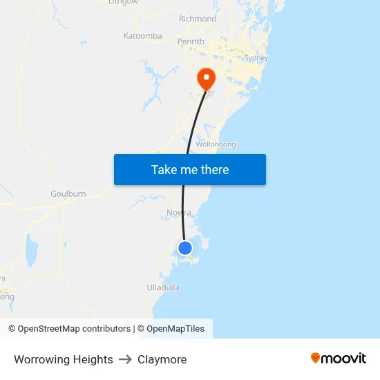 Worrowing Heights to Claymore map