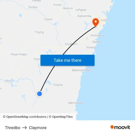 Thredbo to Claymore map