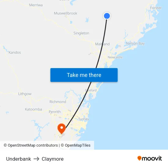 Underbank to Claymore map