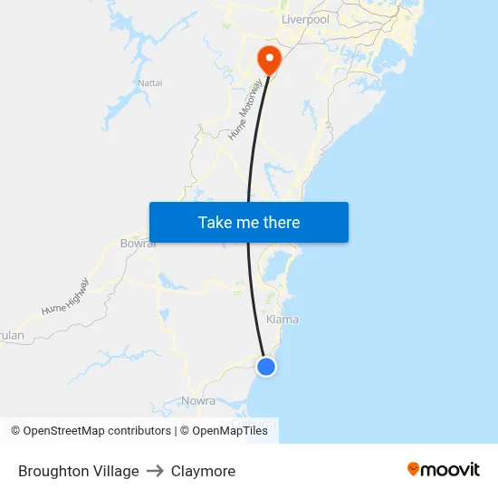 Broughton Village to Claymore map