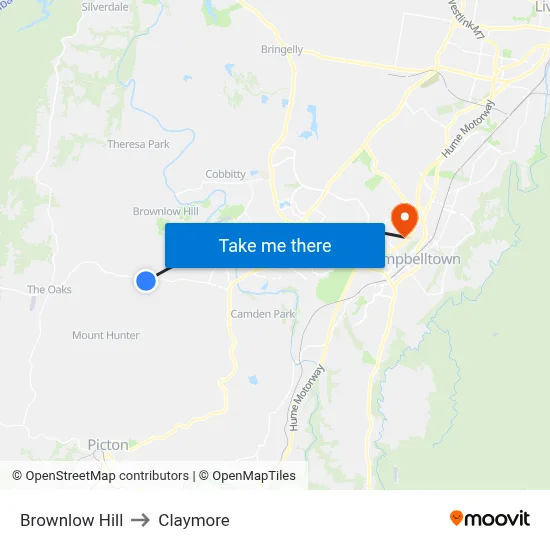 Brownlow Hill to Claymore map