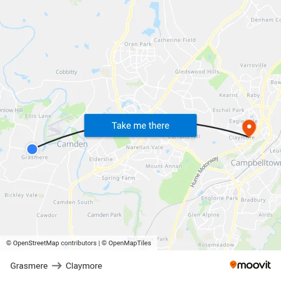 Grasmere to Claymore map