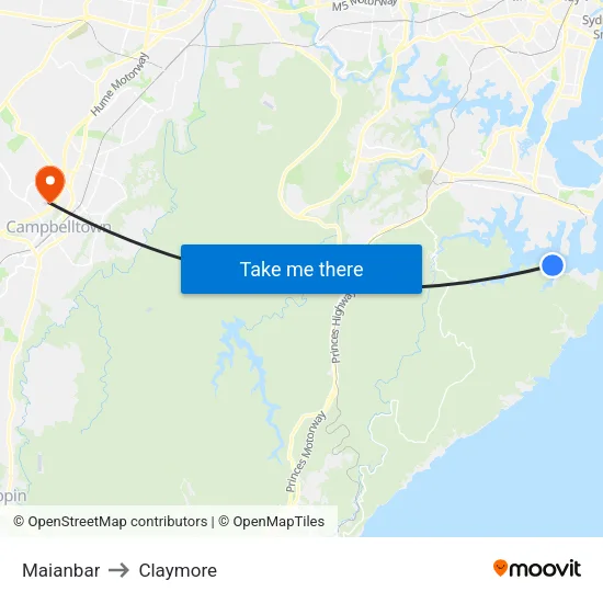 Maianbar to Claymore map