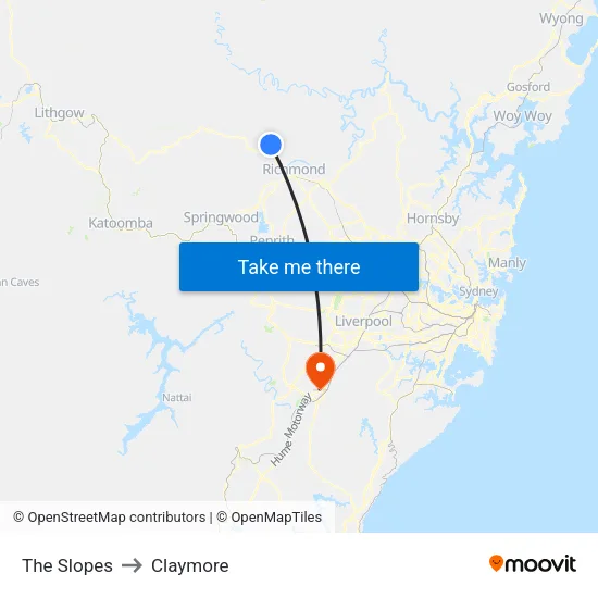 The Slopes to Claymore map