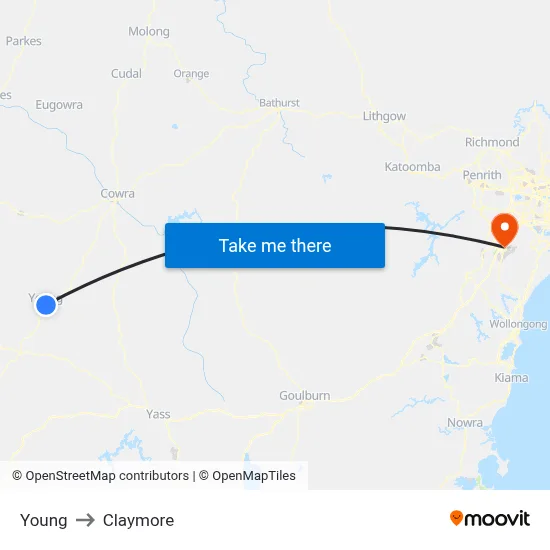 Young to Claymore map