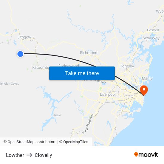 Lowther to Clovelly map