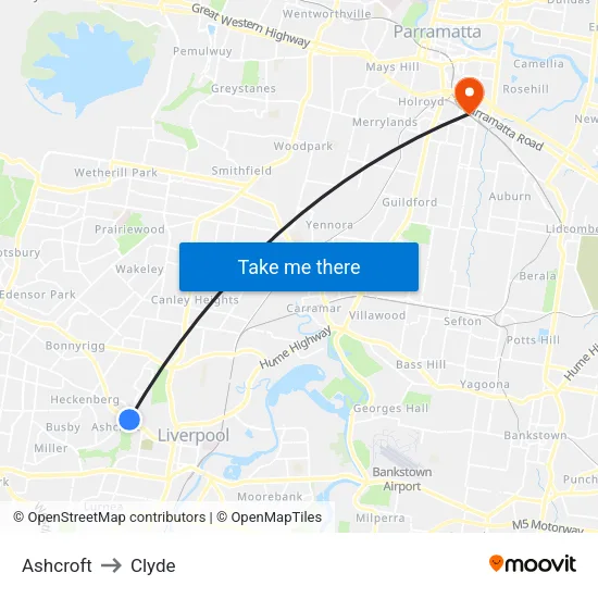 Ashcroft to Clyde map