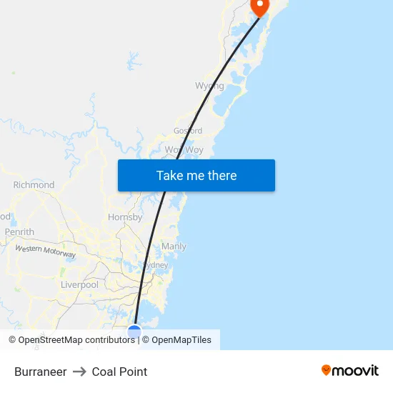 Burraneer to Coal Point map