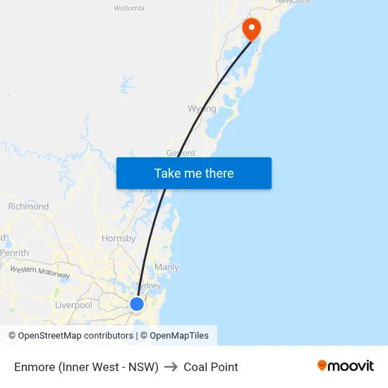 Enmore (Inner West - NSW) to Coal Point map