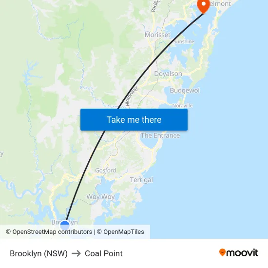 Brooklyn (NSW) to Coal Point map
