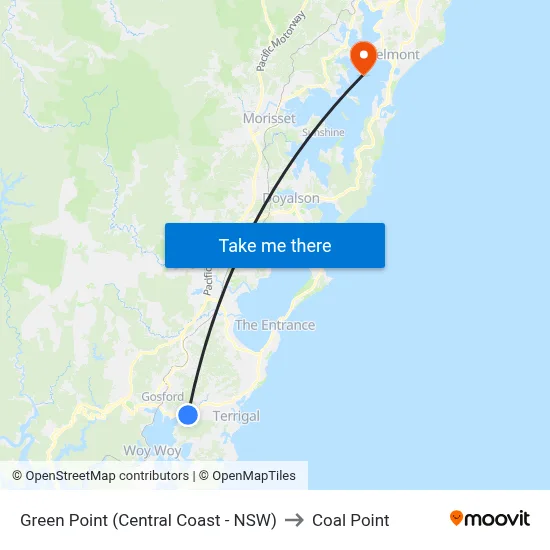 Green Point (Central Coast - NSW) to Coal Point map