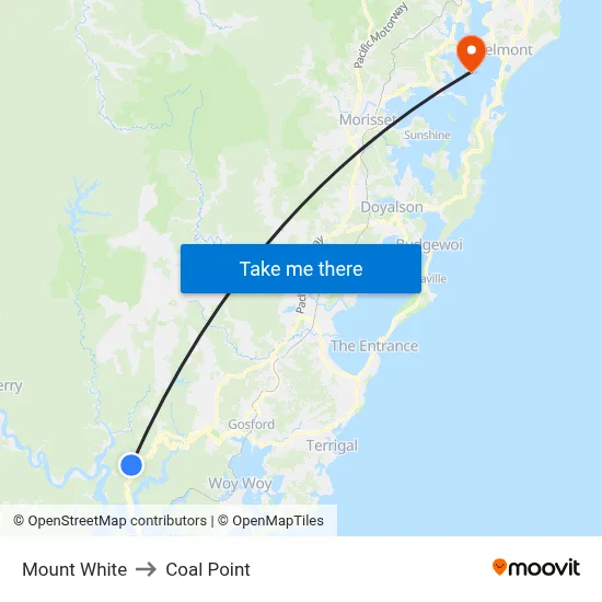 Mount White to Coal Point map