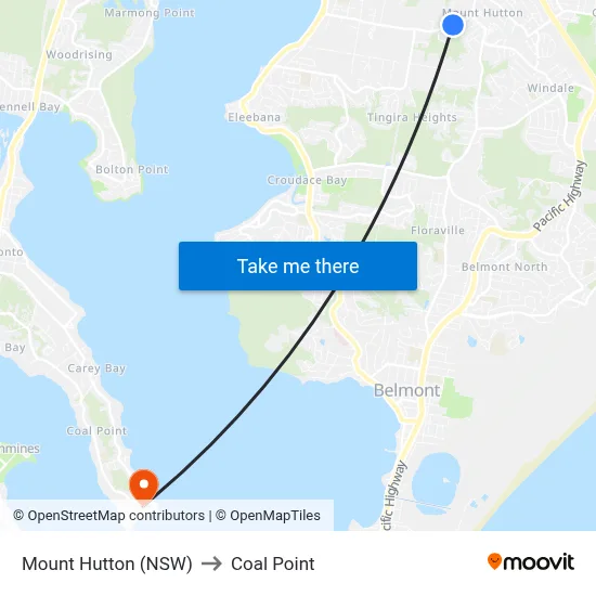 Mount Hutton (NSW) to Coal Point map