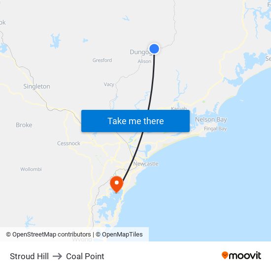 Stroud Hill to Coal Point map