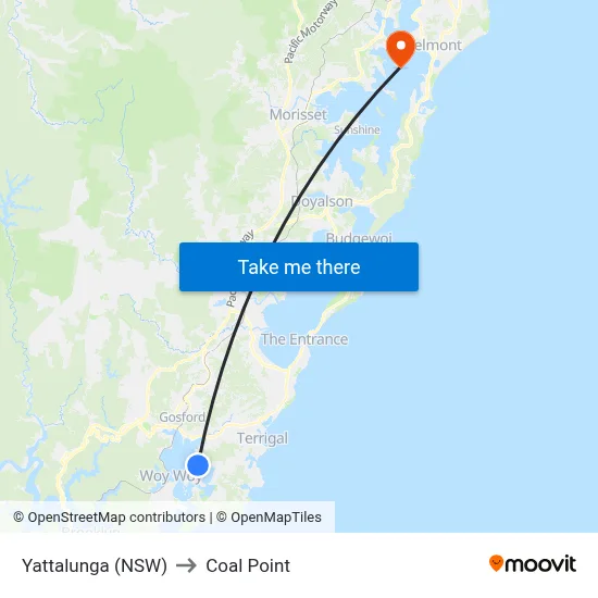 Yattalunga (NSW) to Coal Point map