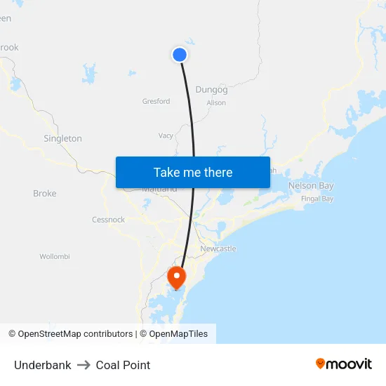 Underbank to Coal Point map
