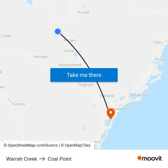 Warrah Creek to Coal Point map