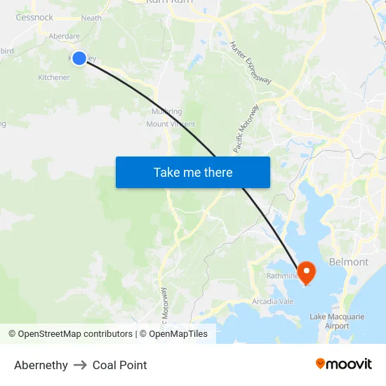 Abernethy to Coal Point map