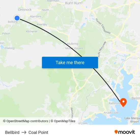Bellbird to Coal Point map