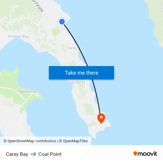Carey Bay to Coal Point map