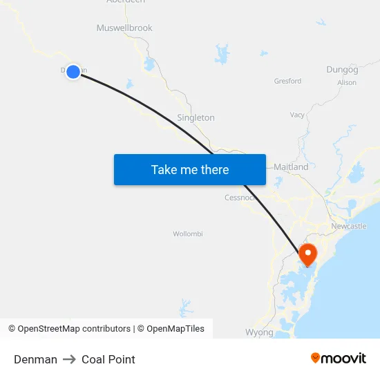 Denman to Coal Point map