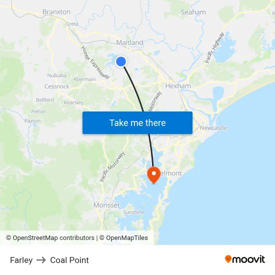 Farley to Coal Point map