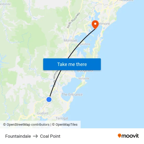 Fountaindale to Coal Point map