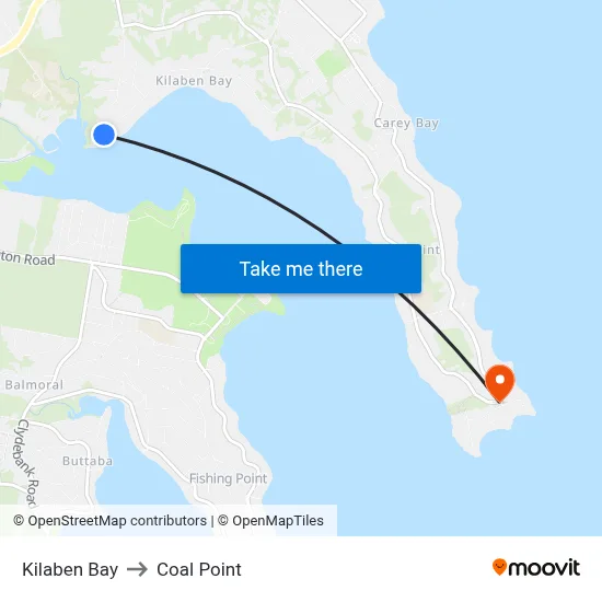 Kilaben Bay to Coal Point map