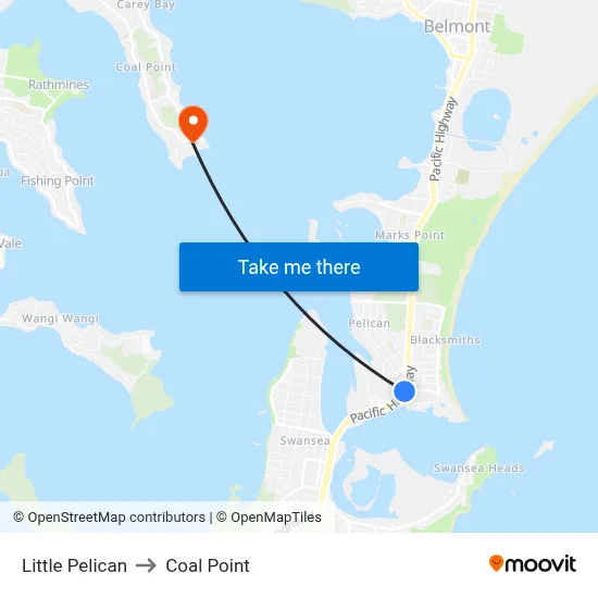 Little Pelican to Coal Point map