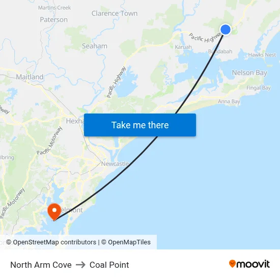 North Arm Cove to Coal Point map