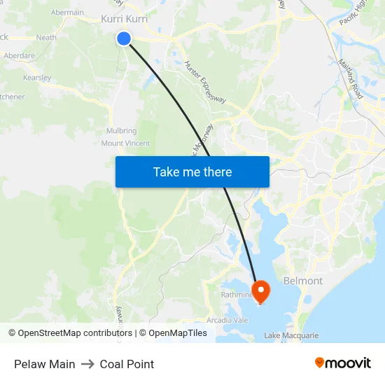 Pelaw Main to Coal Point map