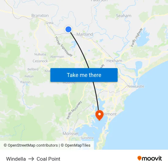 Windella to Coal Point map