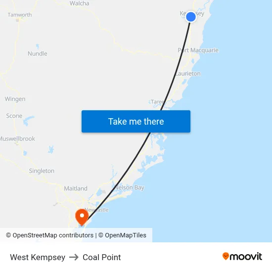 West Kempsey to Coal Point map
