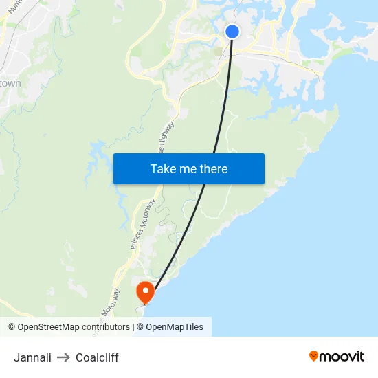 Jannali to Coalcliff map