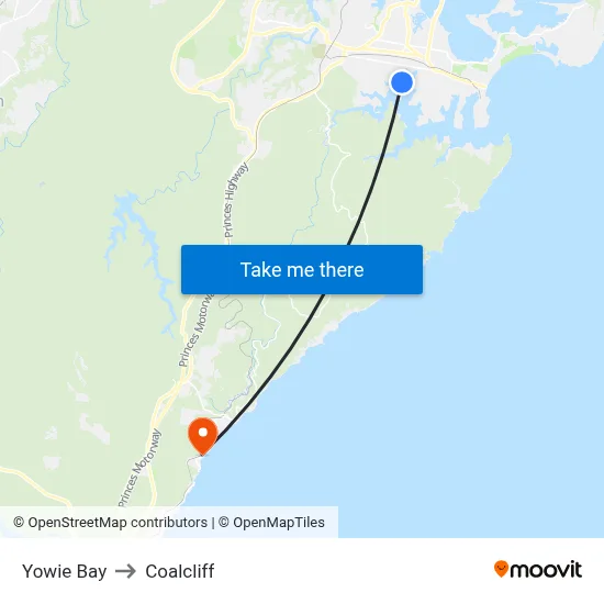 Yowie Bay to Coalcliff map
