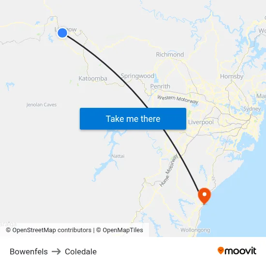 Bowenfels to Coledale map