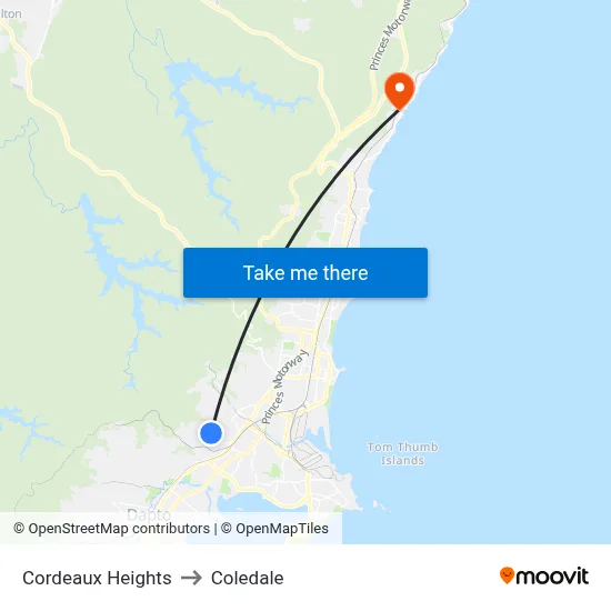 Cordeaux Heights to Coledale map