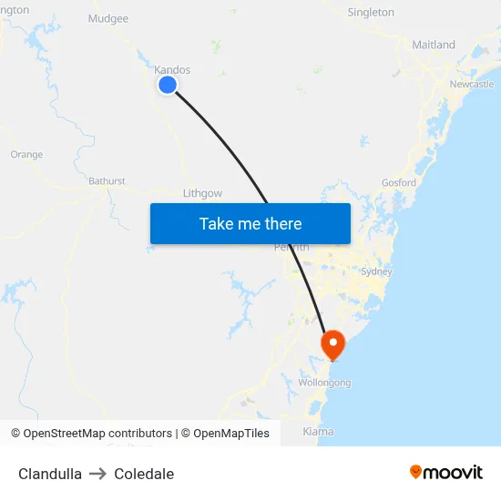 Clandulla to Coledale map