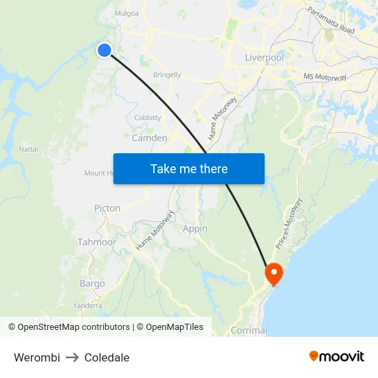 Werombi to Coledale map