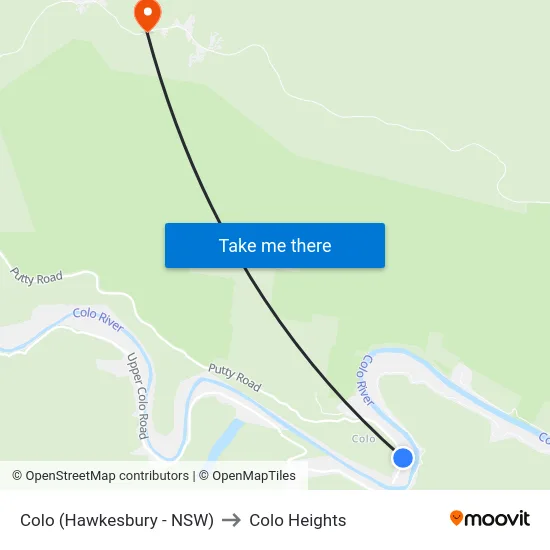 Colo (Hawkesbury - NSW) to Colo Heights map