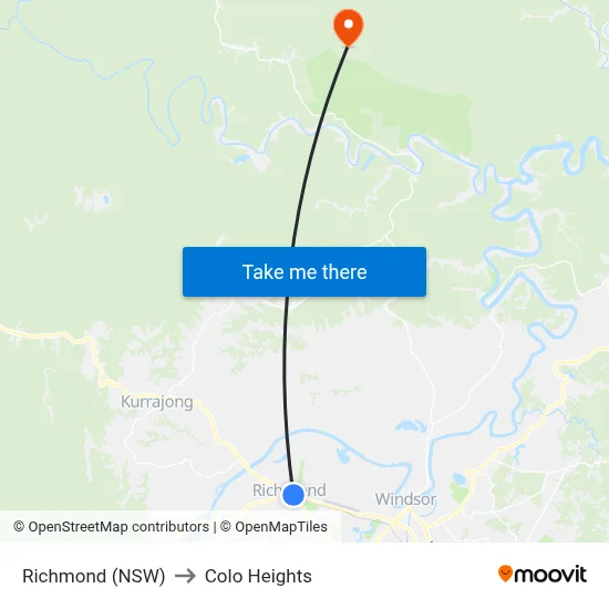 Richmond (NSW) to Colo Heights map