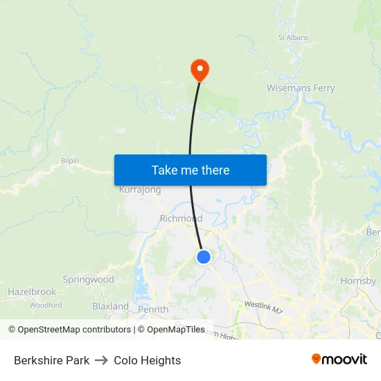 Berkshire Park to Colo Heights map