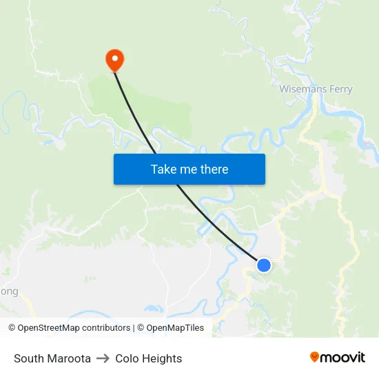 South Maroota to Colo Heights map