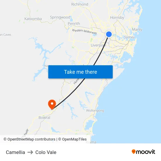 Camellia to Colo Vale map