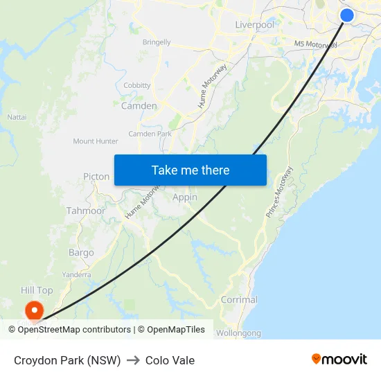 Croydon Park (NSW) to Colo Vale map